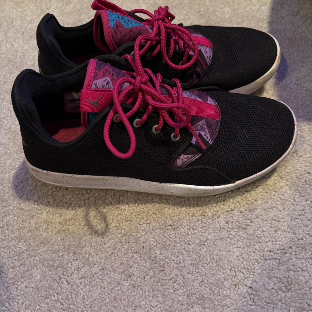 Jordan Black and Pink Women's Sneakers